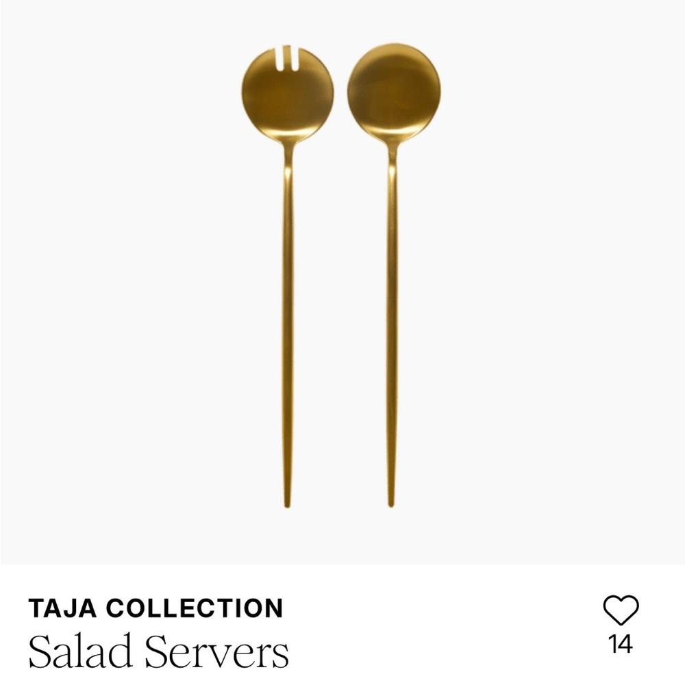 Taja Collection Gold Salad Servers New in Box